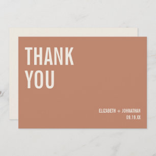 Simple Boho Typography Wedding Thank You Card