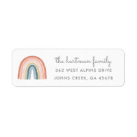 Simple Boho Watercolor Rainbow Modern Address