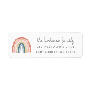 Simple Boho Watercolor Rainbow Modern Address Return Address Label