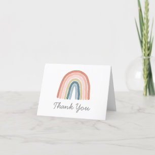 Simple Boho Watercolor Rainbow Thank You Card