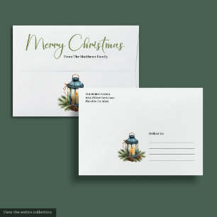 Simple Boho Watercolor Rustic Christmas Mailer Envelope