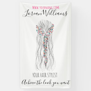 Simple Boho Wedding Hair Stylist Romantic Flower  Banner