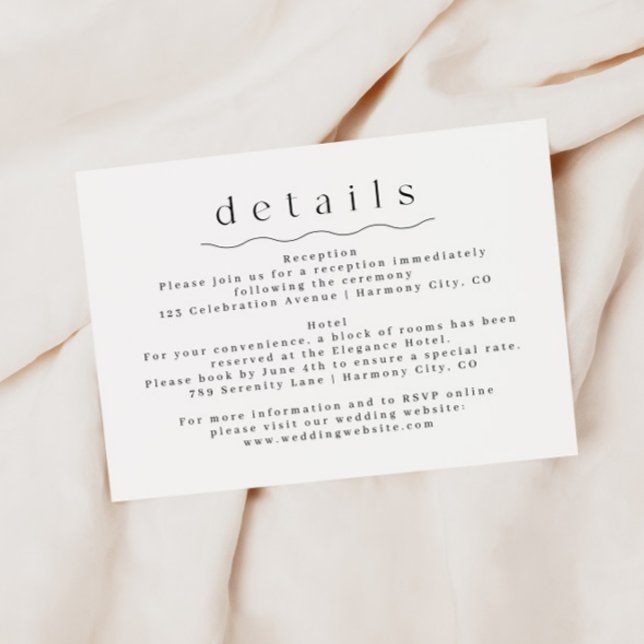 Simple Boho Wedding Information Details Card (Creator Uploaded)