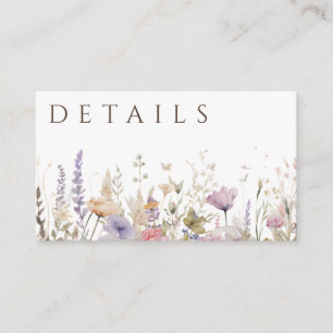 Simple Boho Wildflower White Details  Enclosure Card