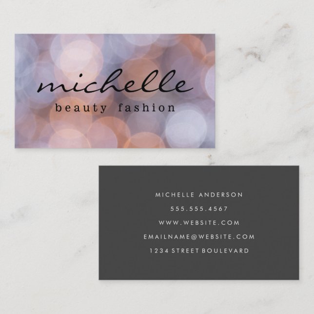 Simple Bokeh | Photography | Fashion Business Card (Front/Back)