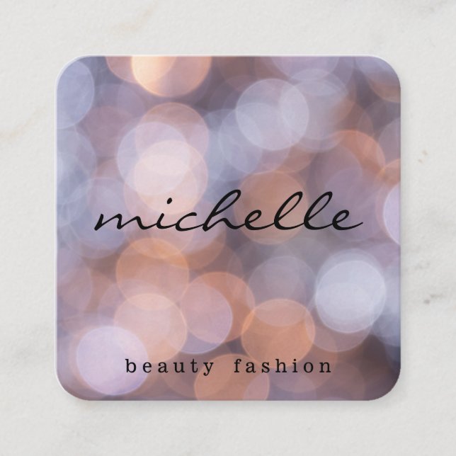 Simple Bokeh | Stylist | Photography | Fashion Square Business Card (Front)