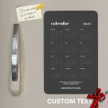 SImple Bold 2024 Dark Grey Calendar Magnet<br><div class="desc">Simple and bold calendar magnet for 2024. This design features a modern set of fonts, a full 12 month 2024 year, against a trendy, chic dark grey background. Personalise to make it your own or some special's. TIP: You can change the background colour by utilising Zazzle's own Customisation Tool to...</div>