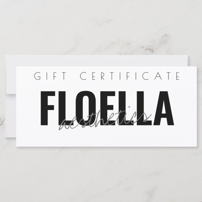 Simple Bold Beauty Salon Gift Certificate (Front)