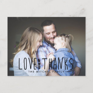 Simple Bold & Black   Thank You Photo Postcard