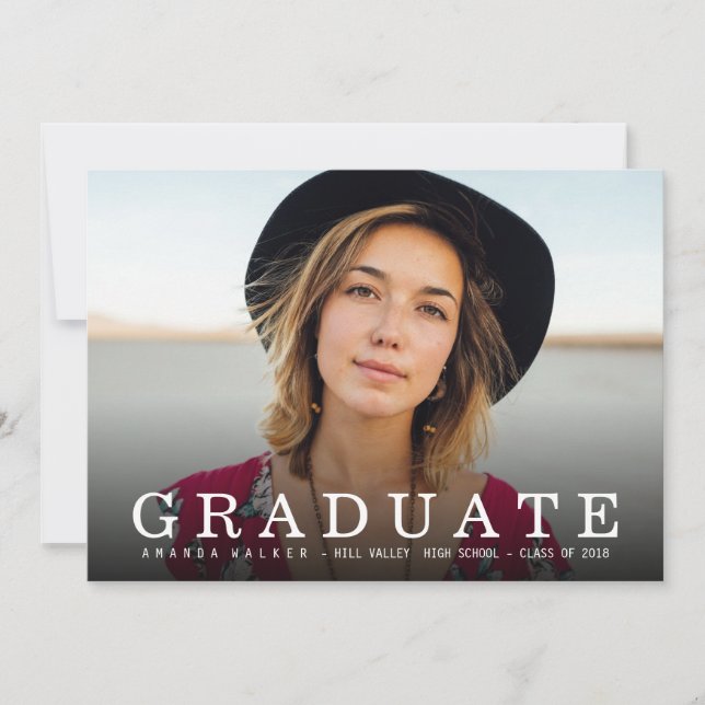 Simple Bold Confetti Graduation Announcement (Front)