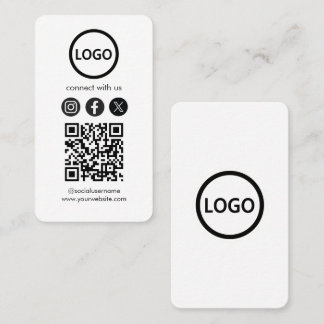 Simple Bold Custom Card Social Media QR Code