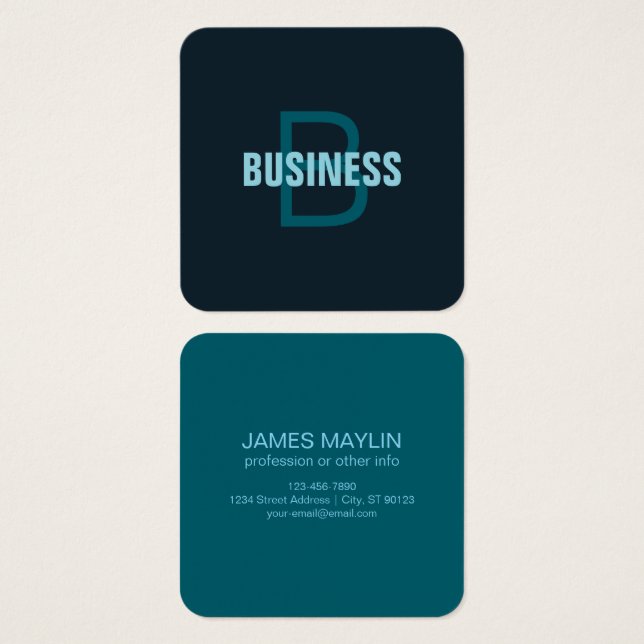 Simple Bold Customisable Monogrammed Name  (Front & Back)