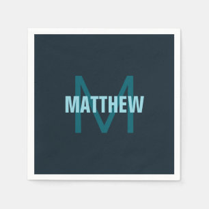 Simple Bold Customisable Monogrammed Name  Napkin