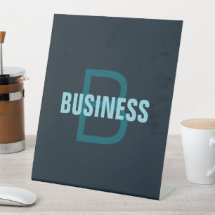 Simple Bold Customisable Monogrammed Name  Pedestal Sign