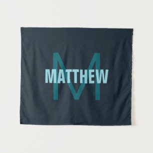 Simple Bold Customisable Monogrammed Name  Tapestry