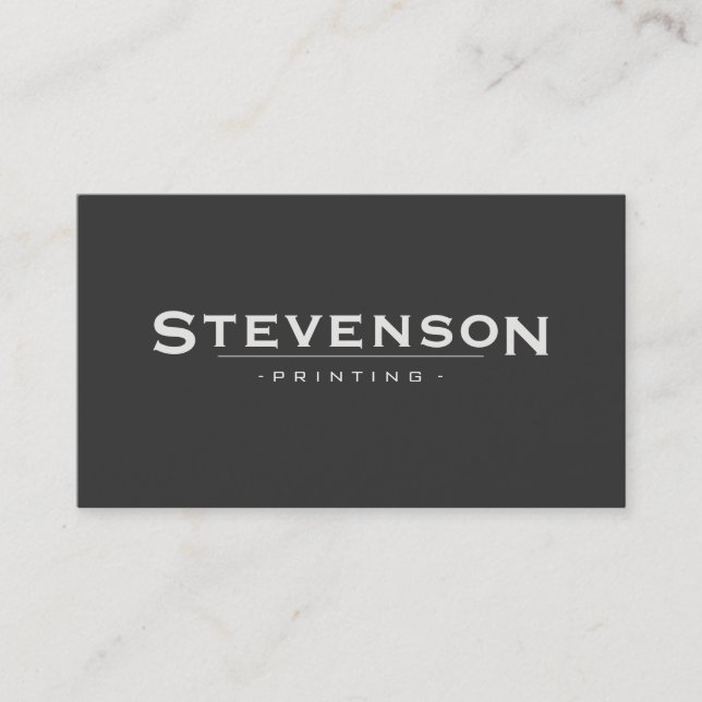 Simple Bold Font Retro Style Black Business Card (Front)