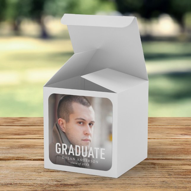 Simple Bold Graduation Photo Graduate Square Sticker (Creator Uploaded)