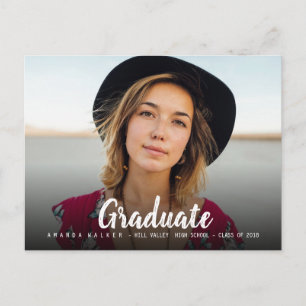 Simple Bold Graduation Typography Photo Invitation Postcard