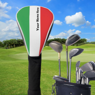 Simple Bold Italian Flag Personalised   Golf Head  Cover