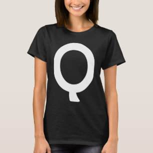 Simple Bold Large White Capital Letter Q Alphabet T-Shirt