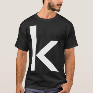 Simple Bold Large White Lower Case Letter k Alphab T-Shirt
