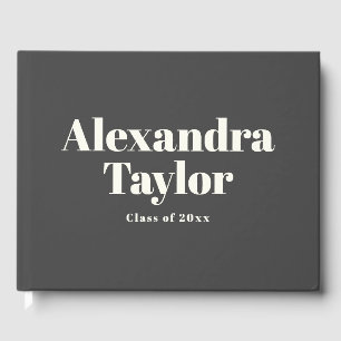 Simple Bold Modern Aesthetic Custom Graduation Guest Book