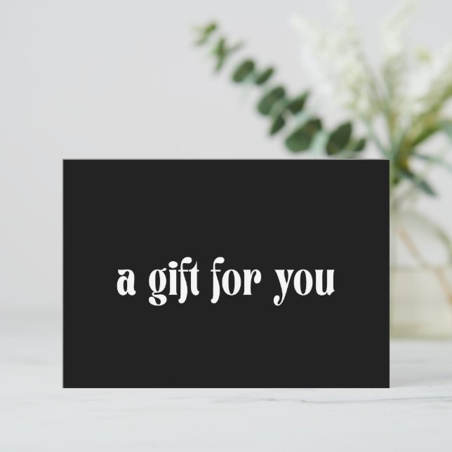 Simple Bold Modern Black Business Gift Certificate (Standing Front)