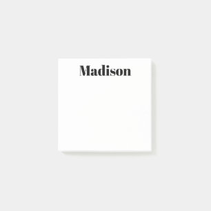 Simple Bold Modern Typography Personalised Post-it Notes