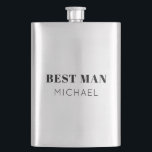 Simple Bold Personalised Best Man Gift Drink Hip Hip Flask<br><div class="desc">Simple Bold Best Man Gift Drink Hip Flask</div>
