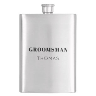 Simple Bold Personalised Groomsman Gift Drink Hip Hip Flask