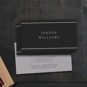 Simple Bold Professional Modern Charcoal  Business Card