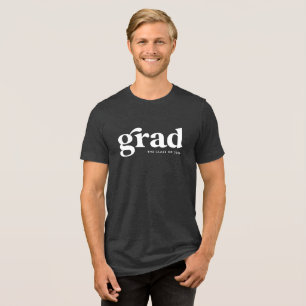 Simple bold retro grad white graduation Tri-Blend shirt