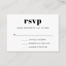 Simple Bold Serif Wedding RSVP