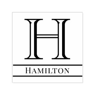 Simple Bold Single Initial Monogram Name #4S Self-inking Stamp
