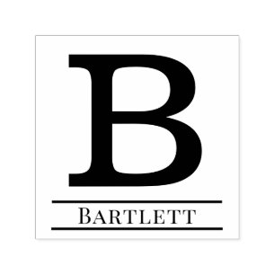 Simple Bold Single Initial Monogram Name #6 Self-inking Stamp