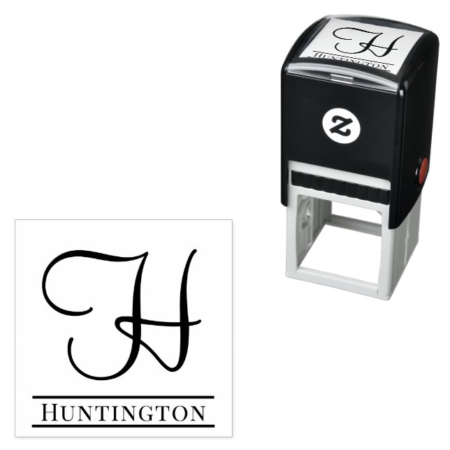 Simple Bold Single Initial Monogram Name #9 Self-inking Stamp (In Situ)