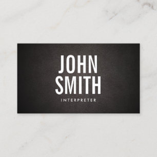 Simple Bold Text Interpreter Business Card