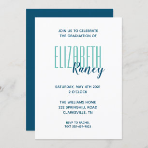Simple Bold Type Graduation Invitation
