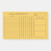 Simple Bold Yellow Weekly Habit Tracker