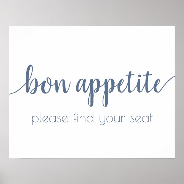 Simple Bon Appetite | Dusty Blue Any Event Sign (Front)