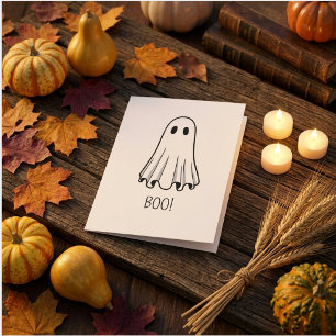 Simple Boo!  Ghost Halloween Birthday Card