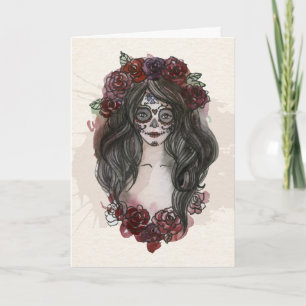 Simple Boo-tiful Dia de los Muertos Greeting Card
