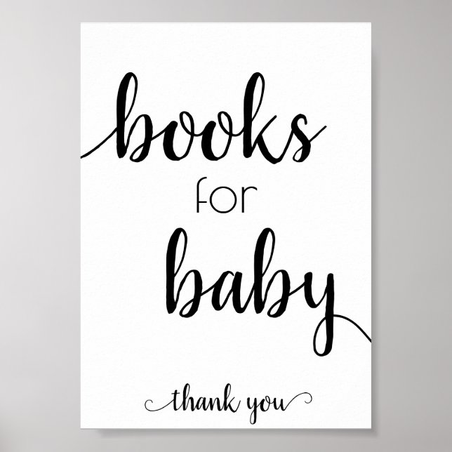 Simple Books for Baby | Black Script Book Dropoff Poster (Front)