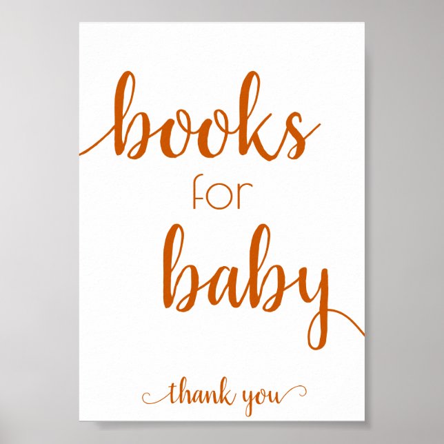 Simple Books for Baby | Fall Orange Book Dropoff Poster (Front)