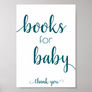 Simple Books for Baby Teal Aqua Book Dropoff Poster