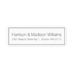 Simple Border black white Wedding Return Address Label