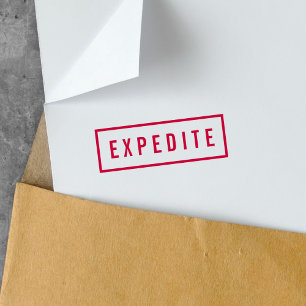 Simple Border Bold Red Expedite Self-inking Stamp