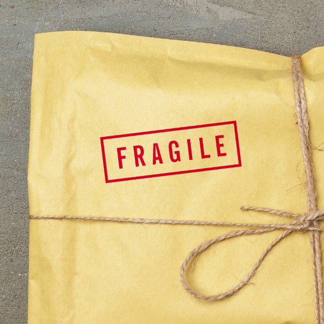 Simple Border Bold Red Fragile Self-inking Stamp (Creator Uploaded)