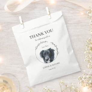 Simple Border Collie Wedding Thank You Favour Bag