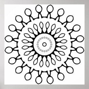 Simple Border Colouring Page Tribal Frame Design Poster